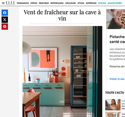 Article dans Elle Décoration sur les caves à vin Goguette
