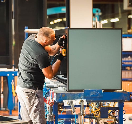 Assembly of a wine fridge in our French factory