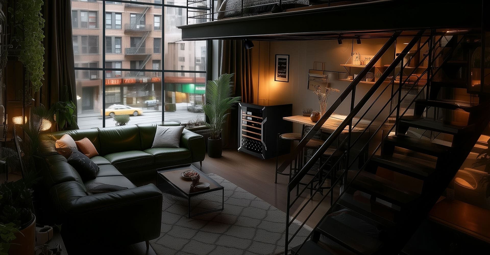 Small wine fridges black in living room