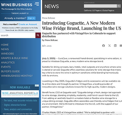 Article in Wine Business on Goguette wine fridges